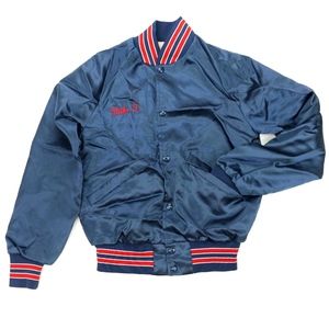 Mike J Baseball Jacket Navy and Red Indians Jacket